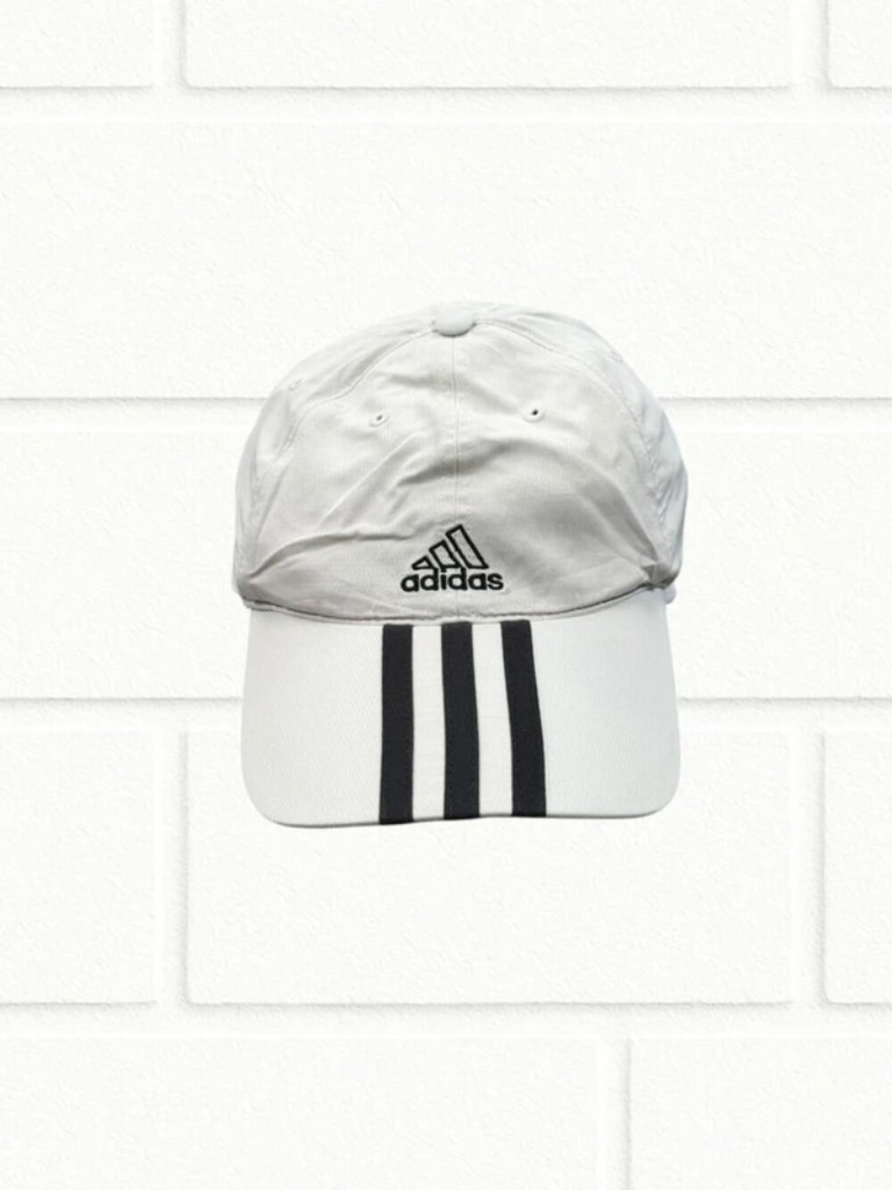 Adidas White Baseball Cap with Black Three Stripes Logo Streetwear Unisex